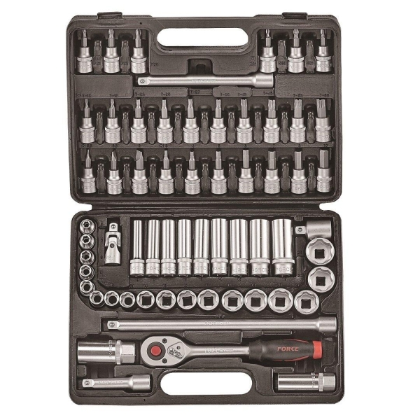 FORCE SUPER LOCK PIPENØKKELSETT 61 DELER 3/8"