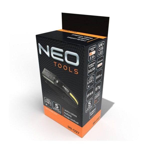 NEO TOOLS LED HODELYKT 350LM 2IN1 - Bilde 2
