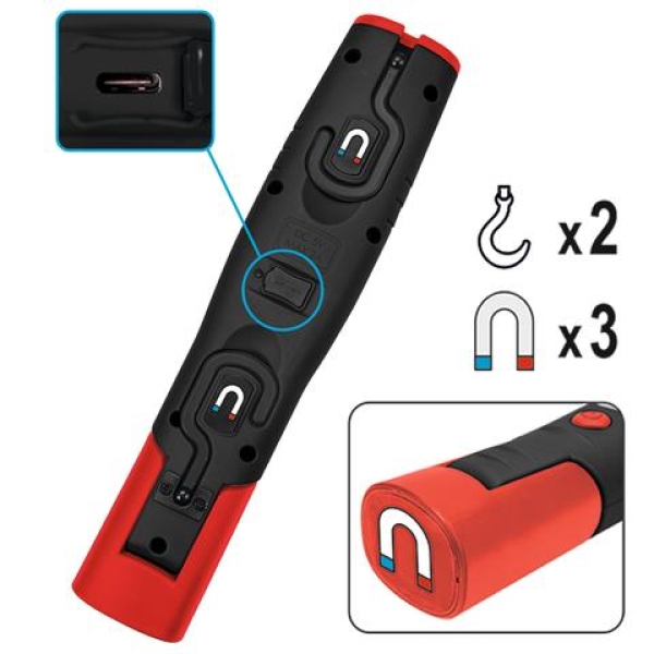 OPPLADBAR VERKSTEDLAMPE 30+7 LED - Bilde 3
