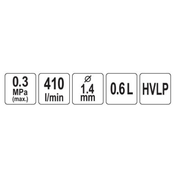 YATO LAKKSPRØYTE HVLP 0,6L 1,4MM - Bilde 2