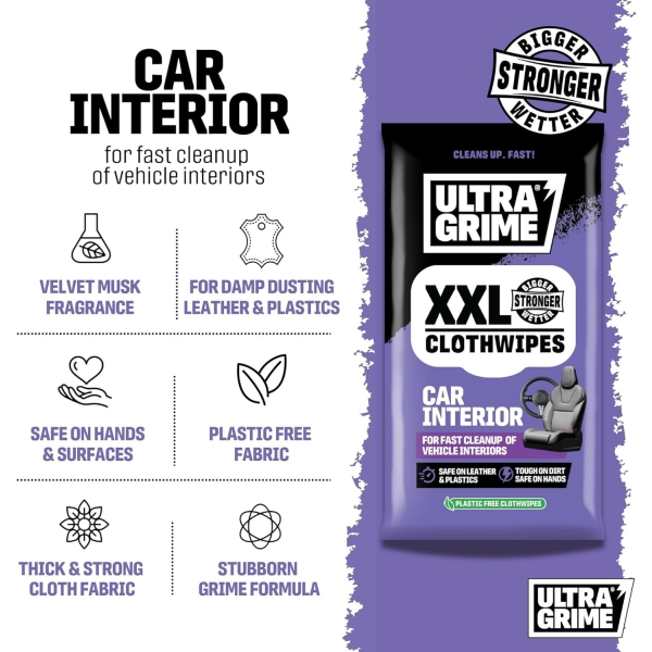 Ultragrime Car Interior XXL+ wipes 20pack - Bilde 2